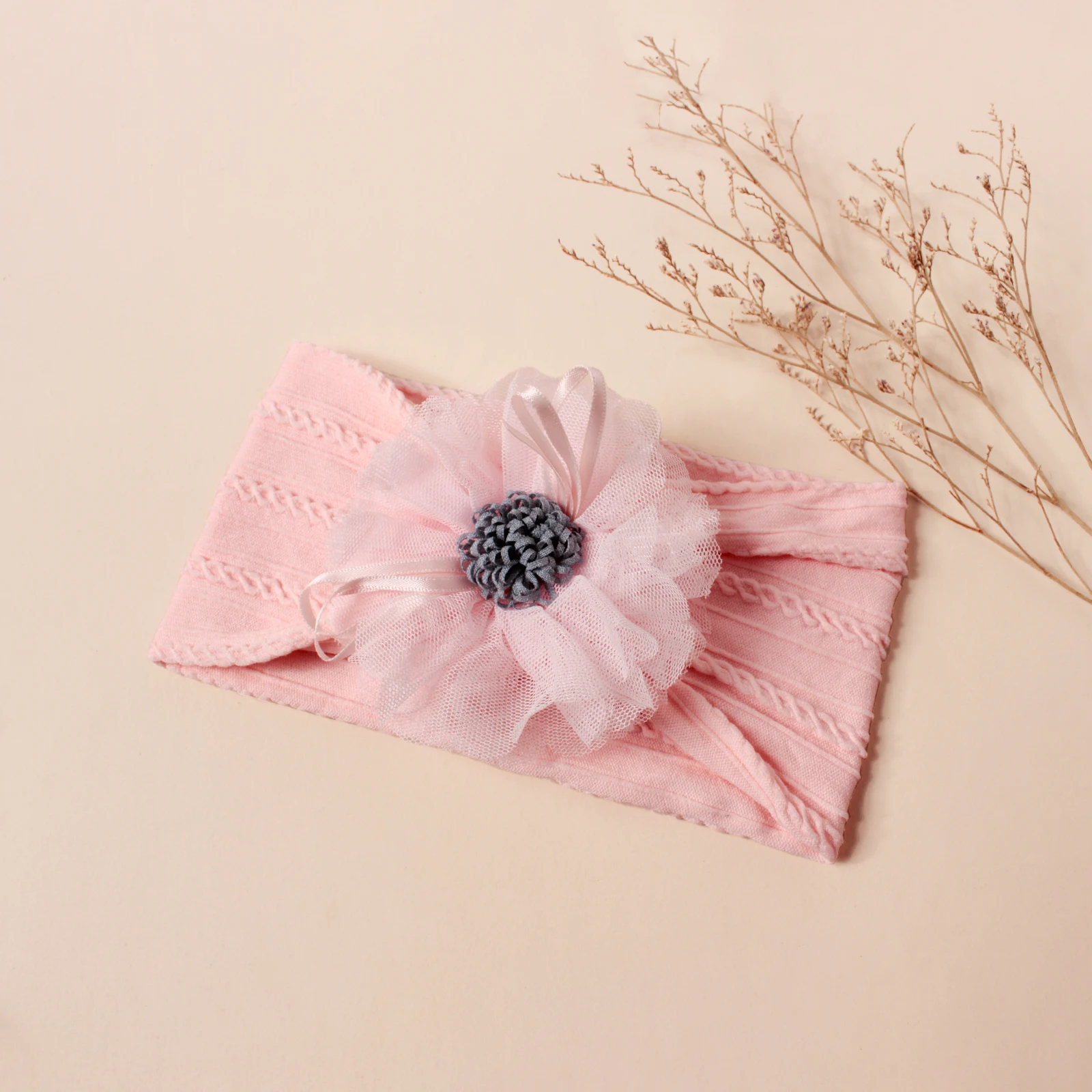 Flor bonito crianças bebê headbands elástico náilon acessórios de cabelo da menina nova menina hairband das crianças para o bebê recém-nascido turbante