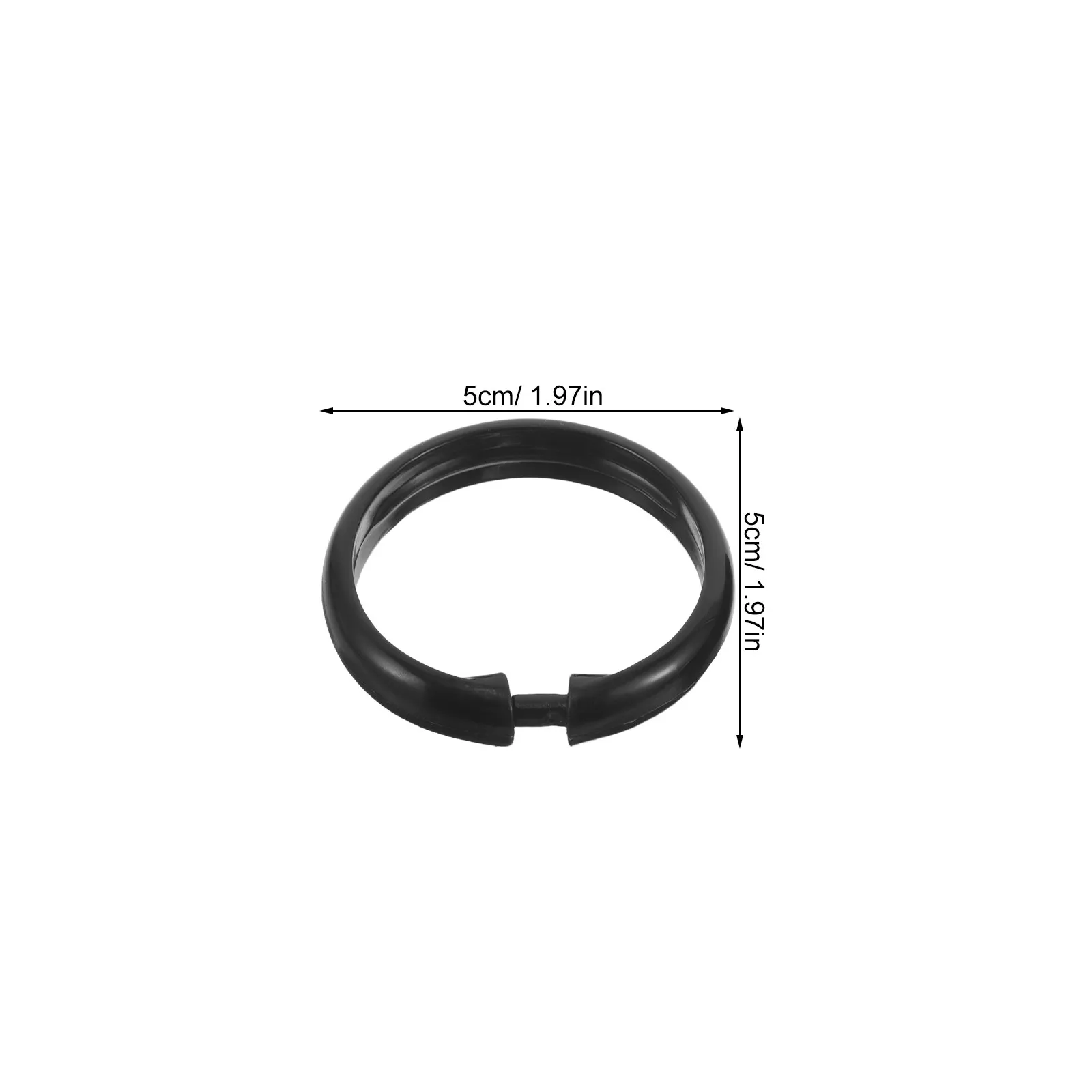 24Pcs Black Shower Curtain Hooks Plastic Locking Rings Large Circle Smooth Glide Bathroom Shower Rod Hooks Rust Resistant view 4