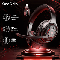 Oneodio G18BT 2.4GHz Wireless Gaming Headphones Bluetooth 5.3 Headset Gamer with Noise Cancelling Mic for PC/PS4/PS5/Xbox/Switch