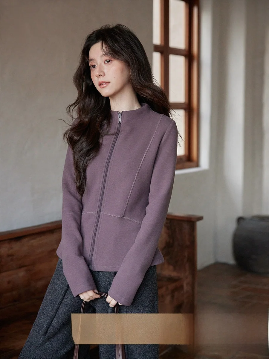 

Зимняя женская приталенная футболка на молнии, базовая верхняя одежда в корейском стиле, с высокой талией, для повседневной носки, для девочек-подростков