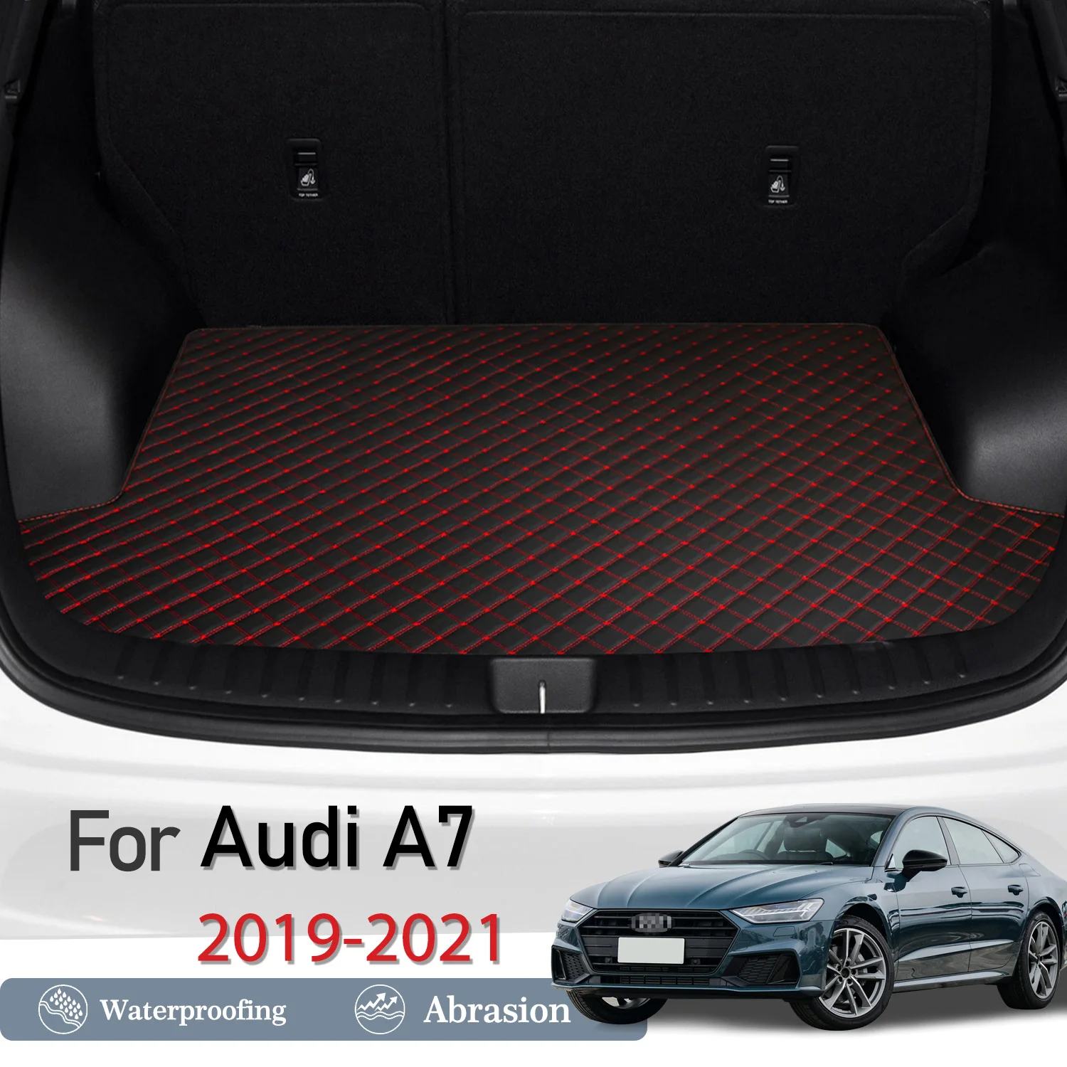 

New Artificial Leather Car Trunk Mat Rear Trunk Cargo Protective Mat Car Interior Accessories For Audi A7 2019-2021