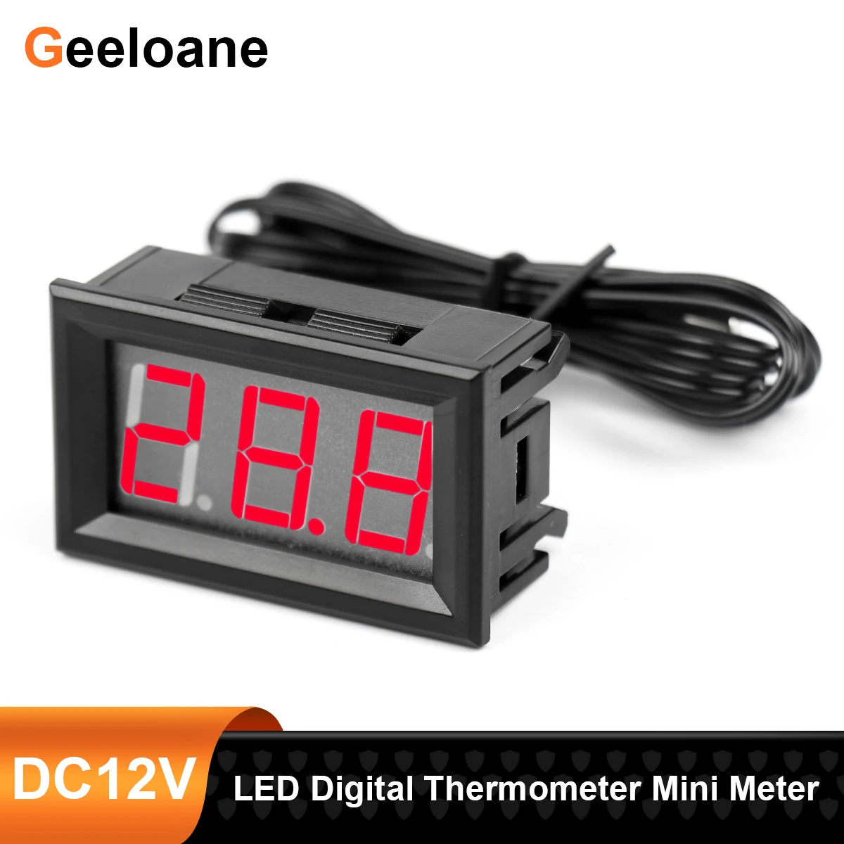 

DC 12V LED Digital Thermometer Mini Meter DIY For Car Temperature Monitor Panel Measuring Range -50~110℃ with Temperature Probe