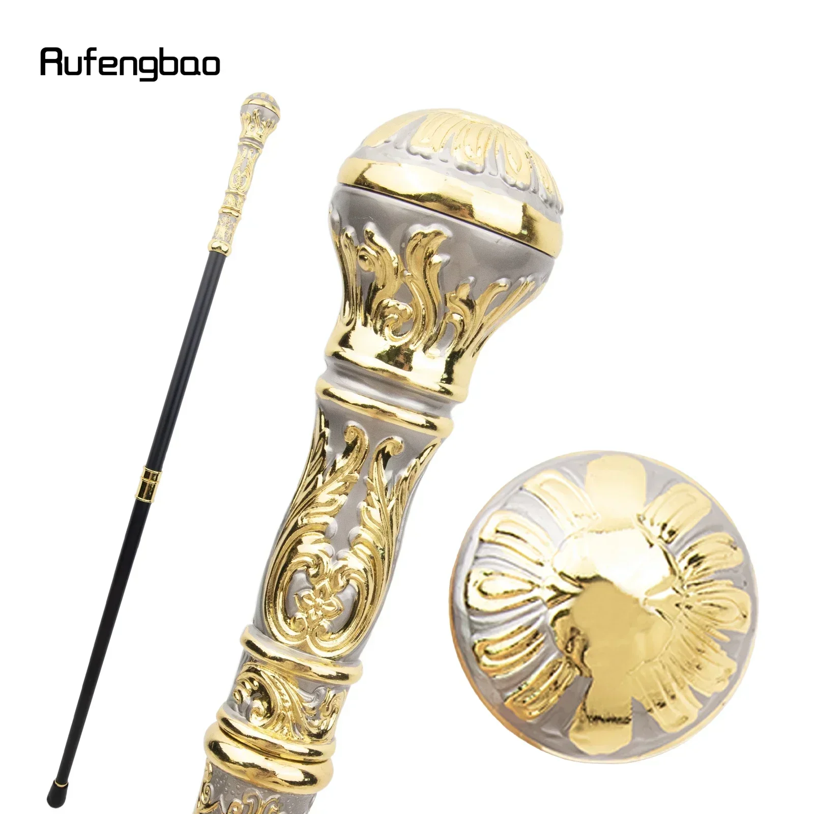 Golden Grey Luxury Round Handle Fashion  Stick for Party Decorative Walking Cane Performance stage Cane 93cm