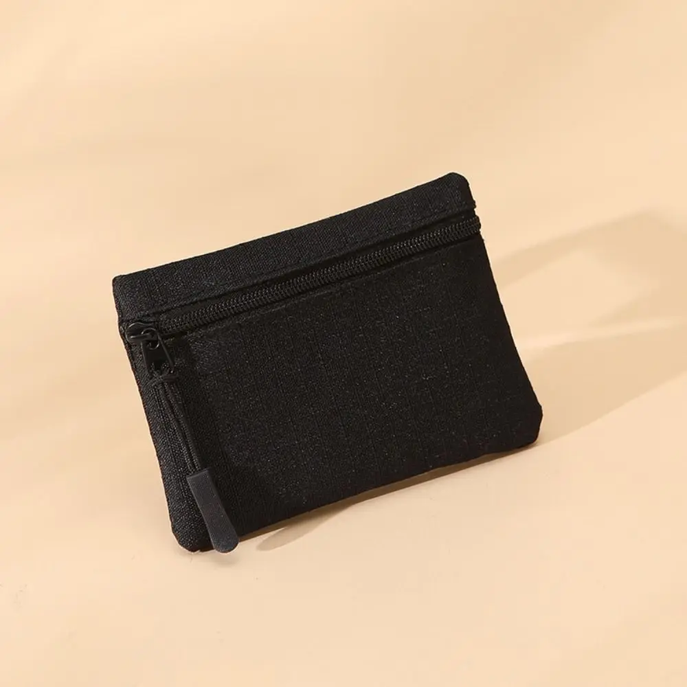

Portable Korean Style Ox Cloth Coin Purse Zipper Wallet Small Item Bag Solid Color Coin Purse Card Storage Bag Women