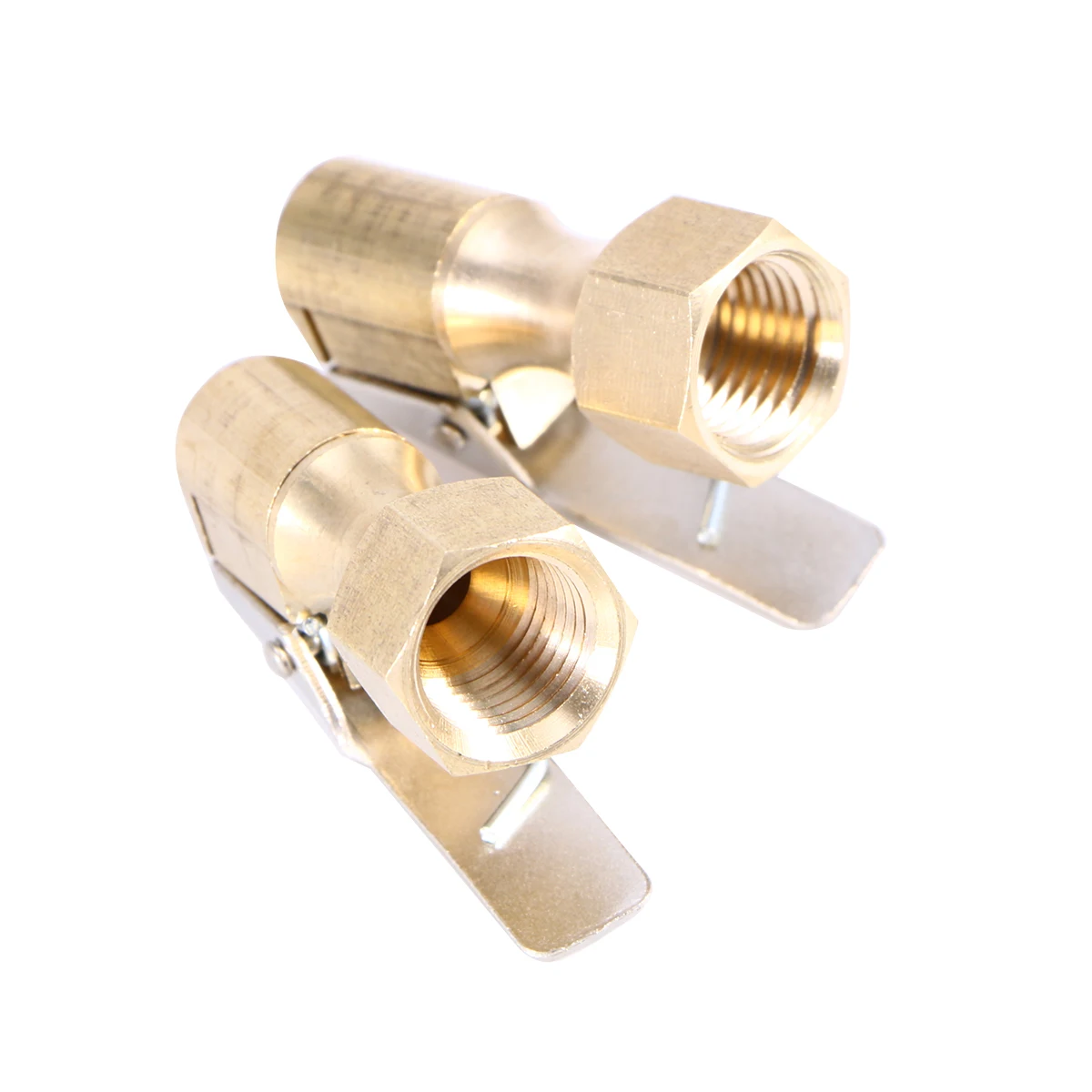 

2pcs Open -On Chuck Brass Heavy Duty Tire Inflator Durable Airflow Tyre Air Chunk Lock Air Chuck