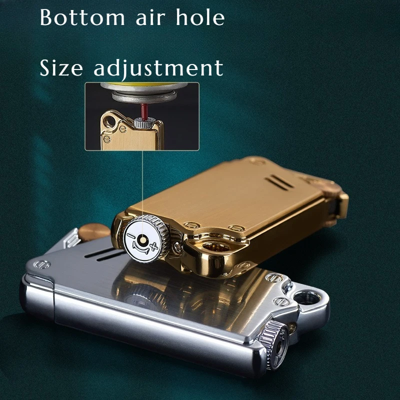 ولاعة جديدة مقاومة للرياح وخفيفة ورقيقة للتدفق المباشر لرجال الأعمال الراقية ملحقات السجائر هدية ضرورية لكل رجل