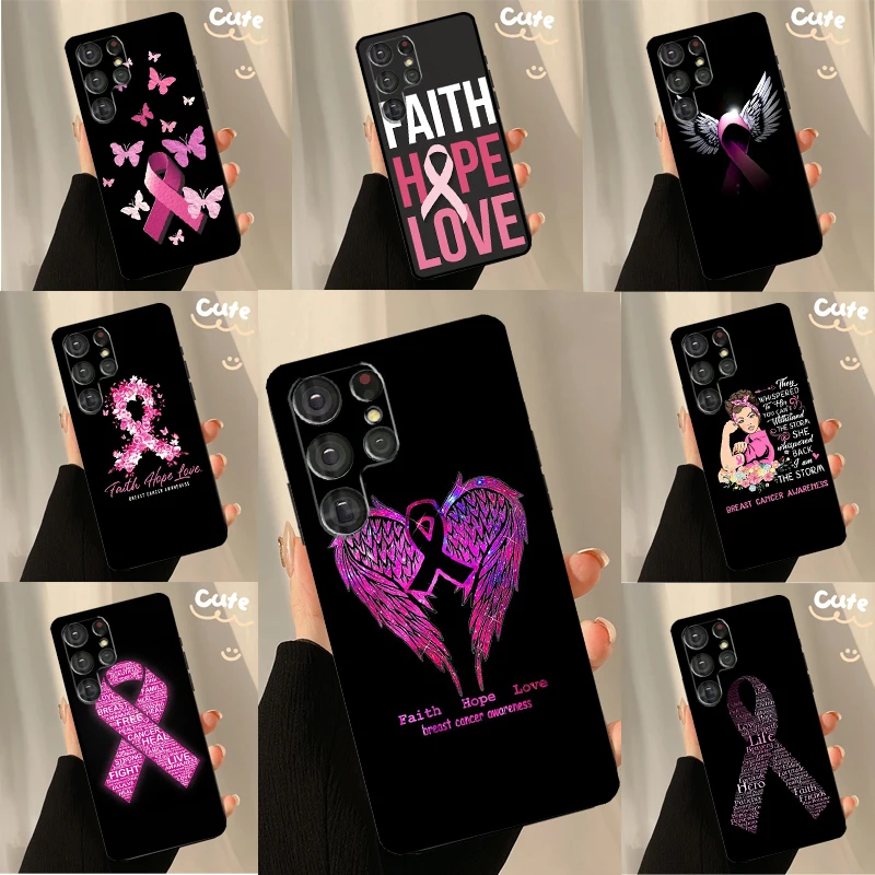 Breast Cancer Awareness Case For Samsung Galaxy S23 S22 Ultra S8 S9 S10 Note 10 Plus Note 20 Ultra S21 S20 FE Cover