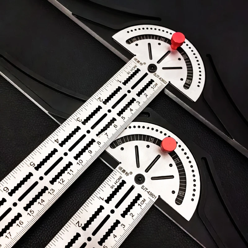 Stainless Steel Angle Ruler 0-70 Degrees Protractors Measuring Gauging Tools Woodworking Scale Edge Ruler Marking Tool
