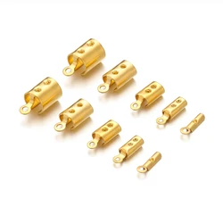 50pcs Stainless Steel Bucket End Beads Caps Long Rope Clip Clasps for DIY Bracelet Necklace Jewelry Findings Making Accessories