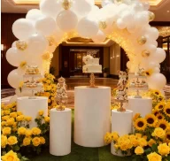 7pcs/set)Hot Sale Party mental  Decorative Stage Metal plinth  Stand  pedestal aisle decor wedding stage baby shower qq314