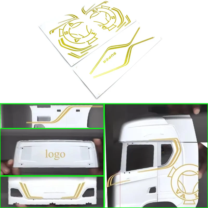 

Gold Circular Sticker for 1/14 Tamiya RC Truck Car SCANIA 770s Diy Parts Toys