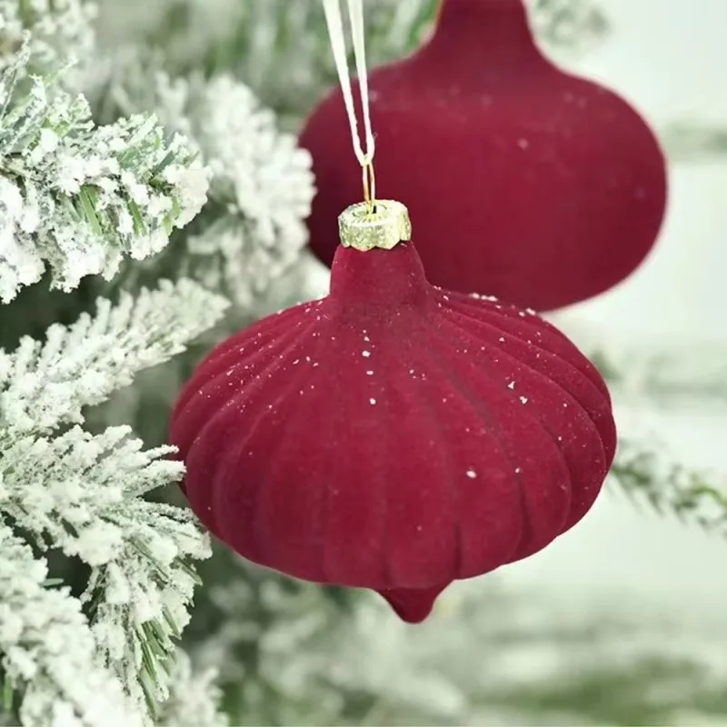 

27pcs Flocked Velvet Christmas Ball Pendant Elegant Xmas Tree Hanging Ornaments Reusable Shatterproof Christmas Balls Ornaments