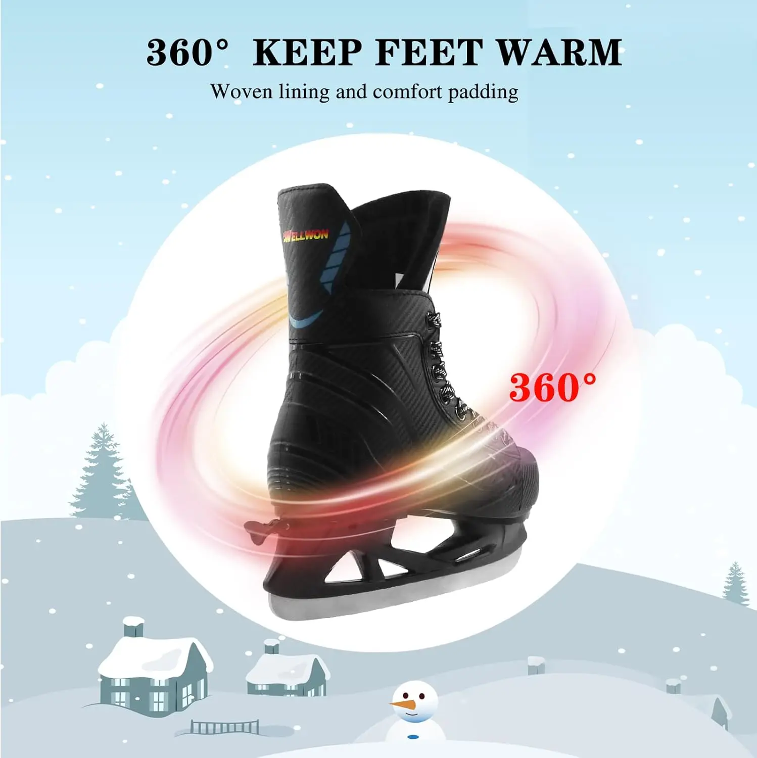 屋外およびアイスリンク用の調節可能なアイスホッケースケート、レクリエーションアイススケート、フィットネスホッケースケート楽しいアイススケートシューズ