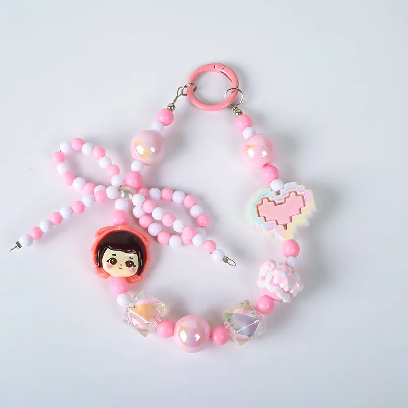 

Kawaii Sanrio Mobile Phone Chain, Creative Hello Kitty Bow Beaded Anime Keychain, Girl Bag Pendant, Fashion Accessories, Gifts