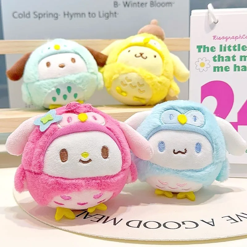 PomPomPurin My Melody Anime Kawaii Sanrio Lovely Doll Pendant Cute Cartoon Keychain Schoolbag Decoration Christmas Gifts Toys