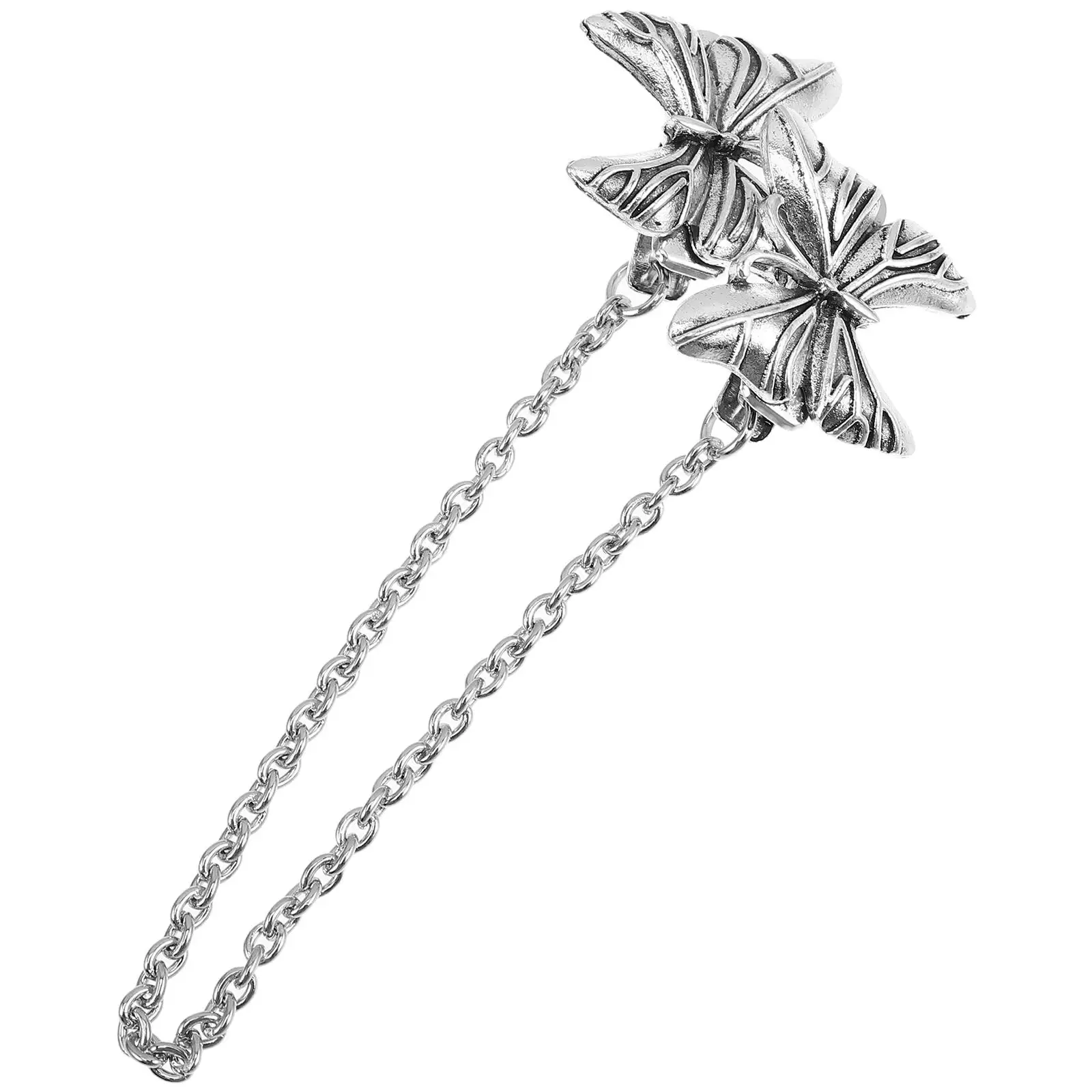 Butterfly Chain Brooch Cape Clip Cardigan Pin Vintage Collar Brooche Shawl Clips Sweater Chain Fashion Elegant Design Durability