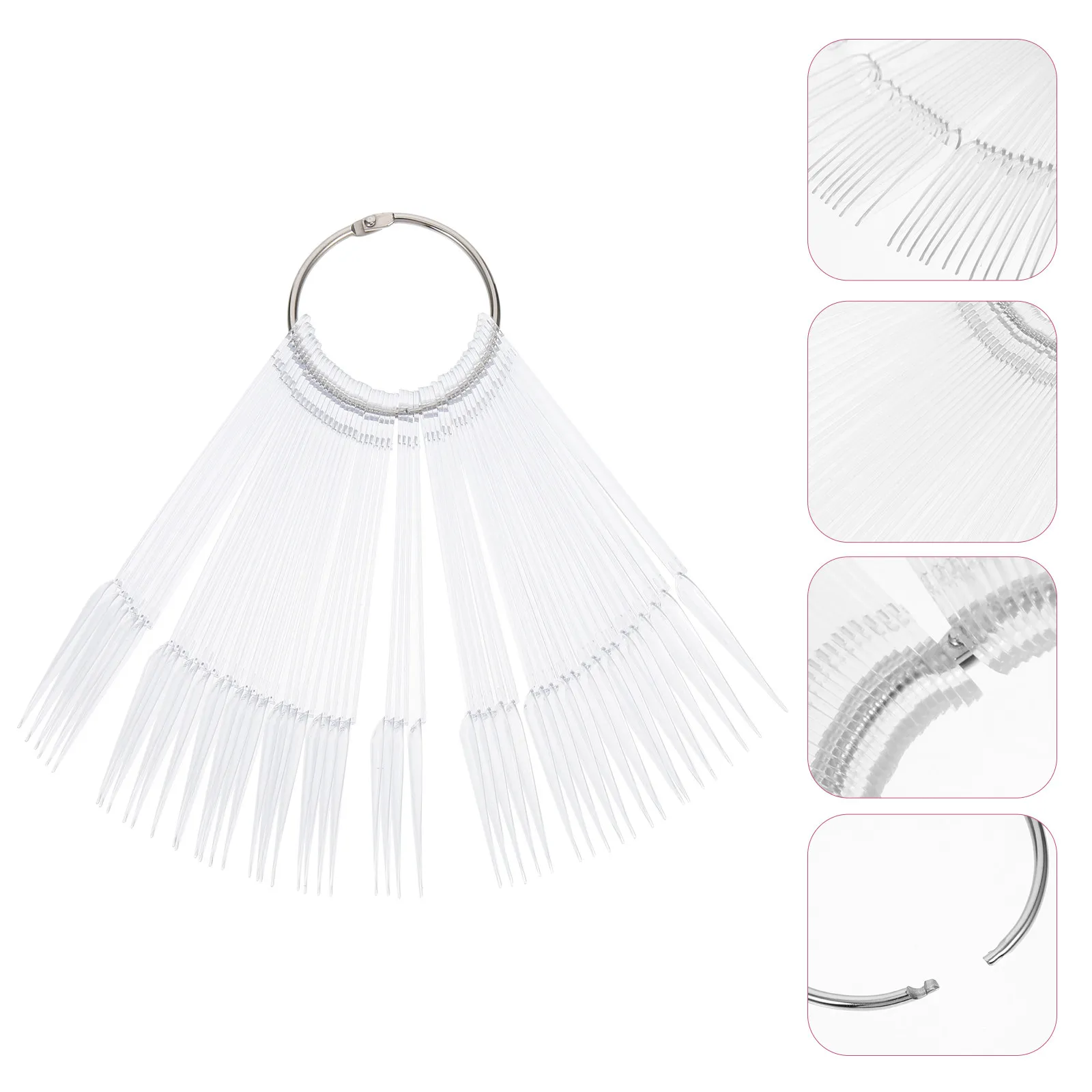 100Pcs Nail Color Display Tips Foldable False Nail Polish Sample Sticks for Salon Practice Art Design Fan Shape