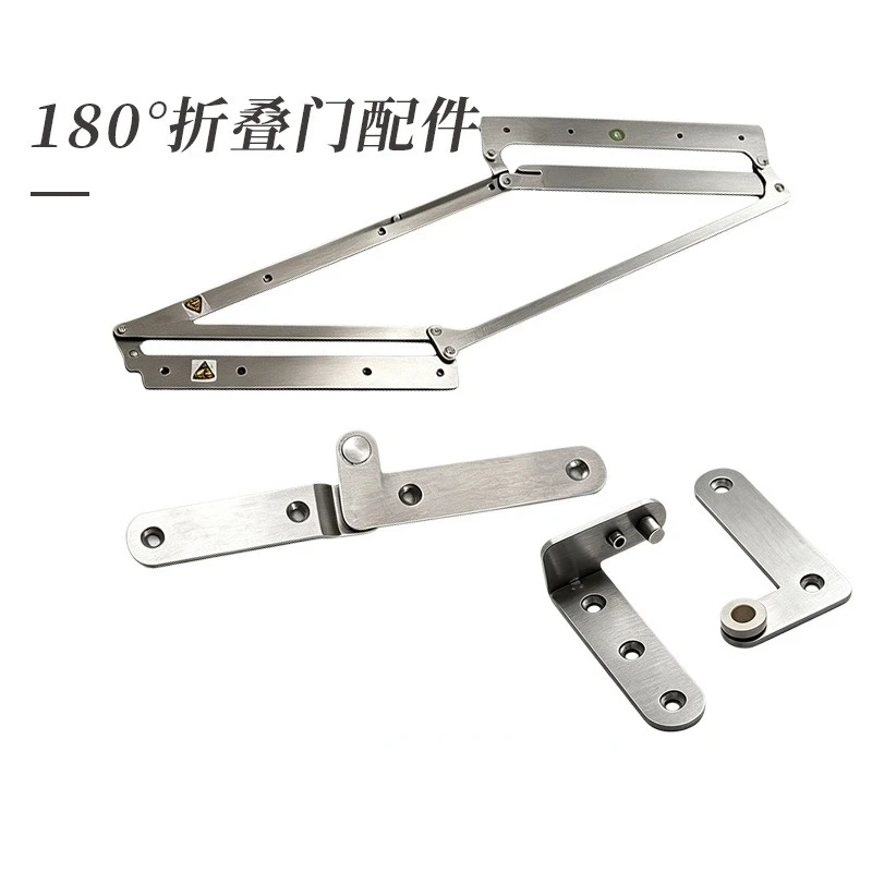 180 degree folding door hardware accessories, stainless steel flat folding hinge without lower rail