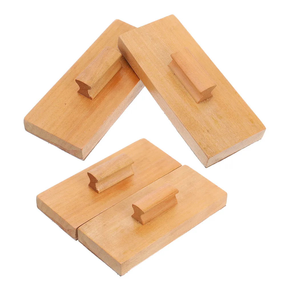 4Pcs Natural Wood Sandpaper Rhythm Castanets Childrens Percussion Instrument Handle Design Fine Motor Skills Development Music