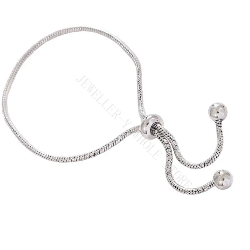 R7UF Modern Copper Beaded Snake Chain Jewelry Comfort Fit Pull Tab Closure Design