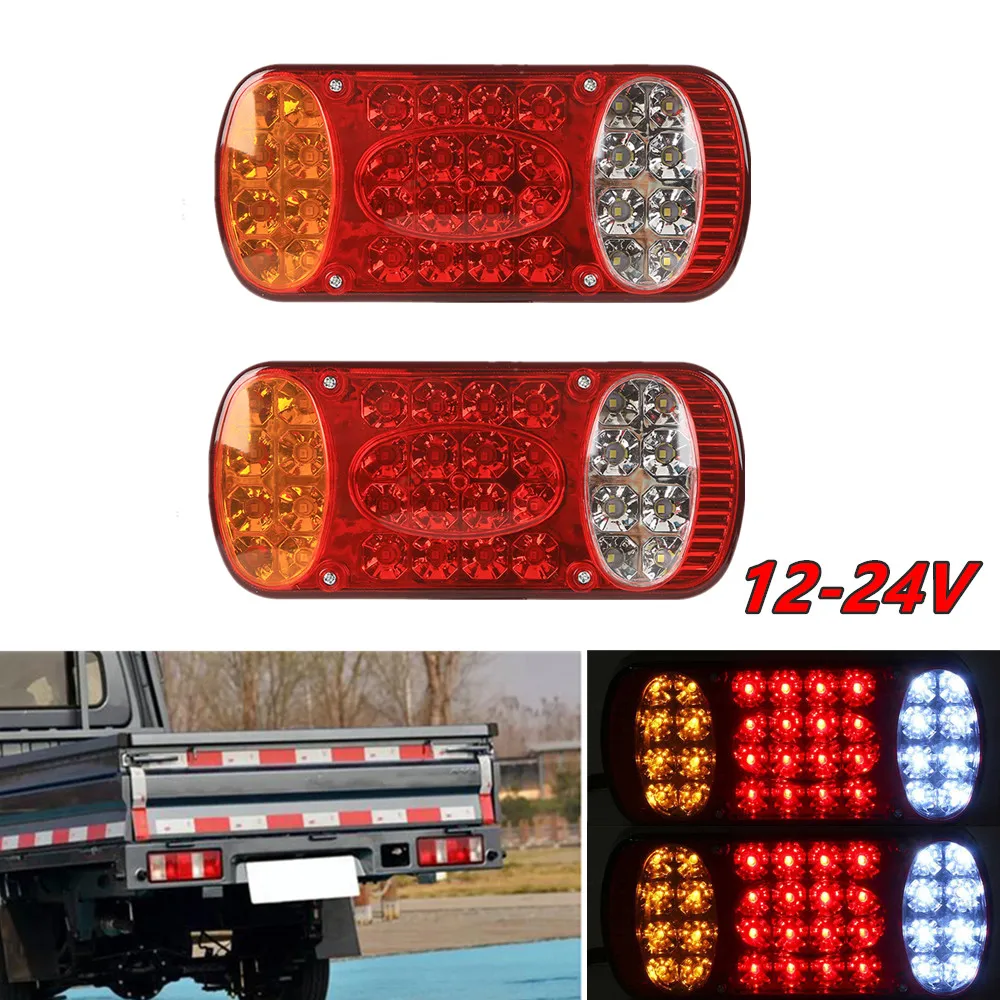 

1/2PCS Rear Stop Brake Lamp 12-24V 32LED Taillight Signal Indicator for Trailer Lorry Car Truck Tail Light Van Caravan Marker