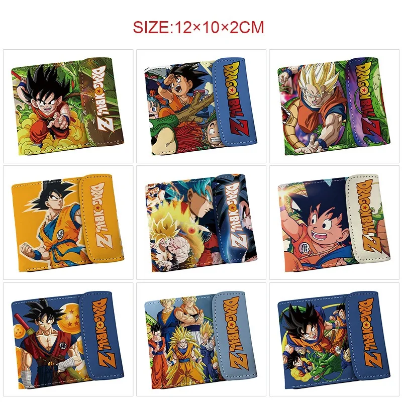 Anime Dragon Ball Two-fold Concealed Buckle Wallet Son Goku Adventure Leather Waterproof Portable Mini Storage Coin Purse Toy