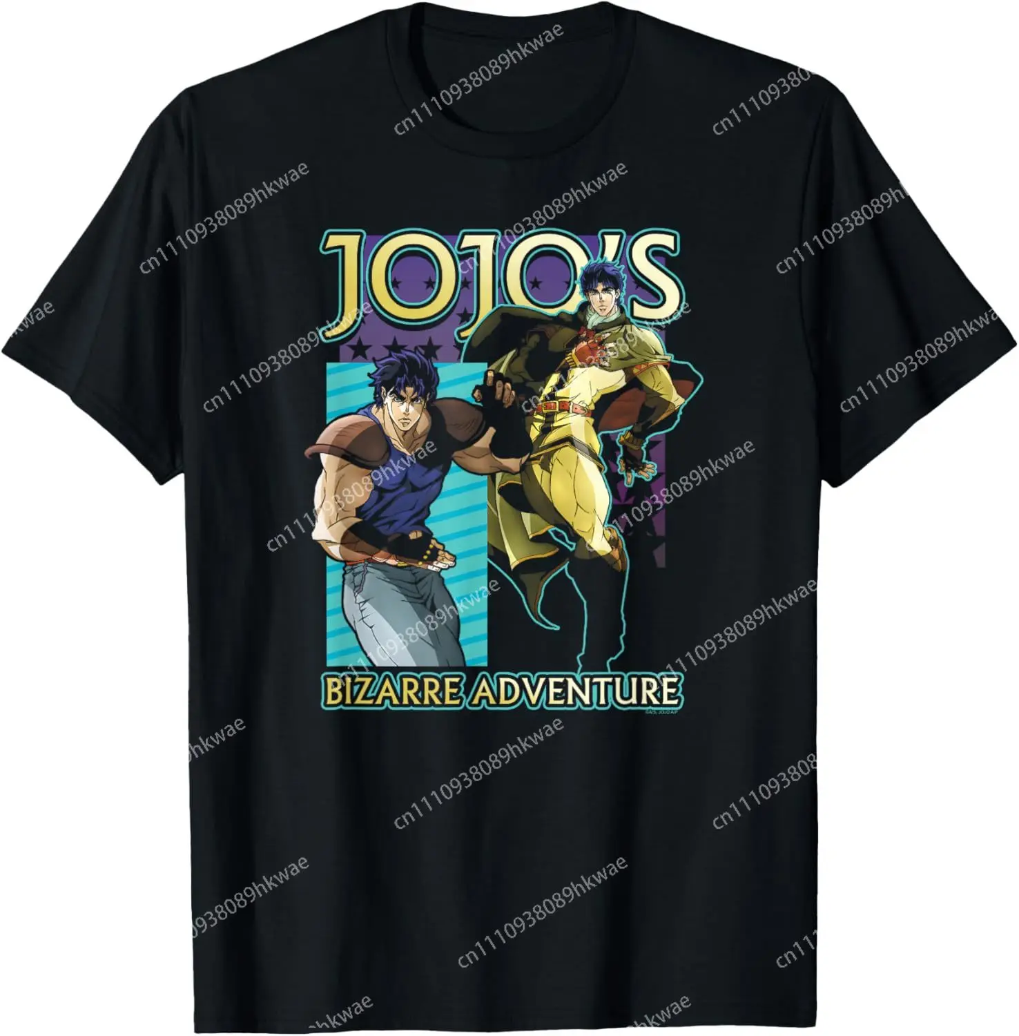 Camiseta divertida informal de moda con pose de Jonathan Joestar de JoJo's Bizarre Adventure Phantom Blood, tallas S-6XL, para verano
