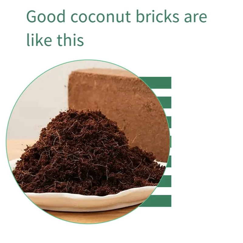 2PCS Organic Coconut Coir For Plants Coir Brick Organic High Expansion Fiber Flowers Planting High Expansion Rate Easy Install