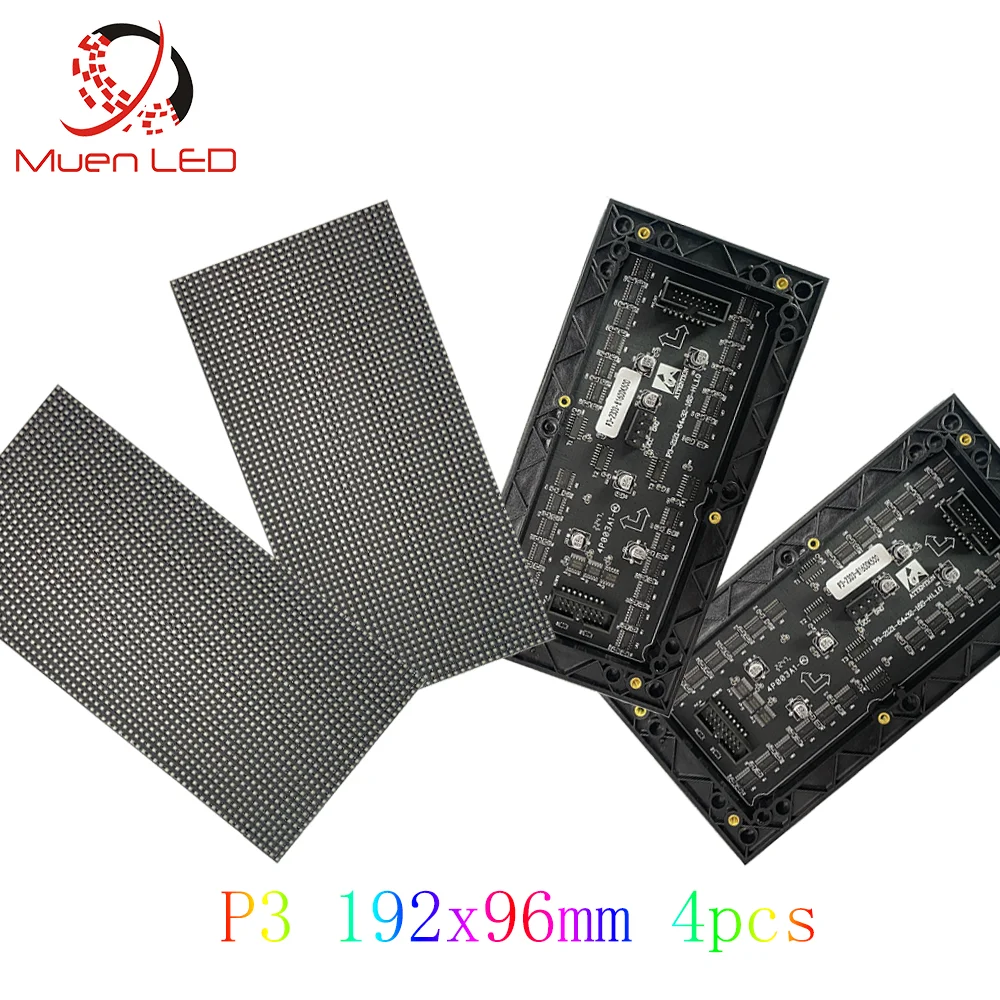 

P3 4 шт. Крытый SMD2121 64x32 точек полноцветный светодиодный модуль дисплея 1/16 сканирования 192x96 мм