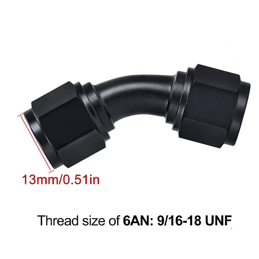 AN6 أنثى إلى AN6 أنثى 45 درجة الألومنيوم مقرنة دوارة الاتحاد المناسب محول لزيت الوقود المياه TF-1108