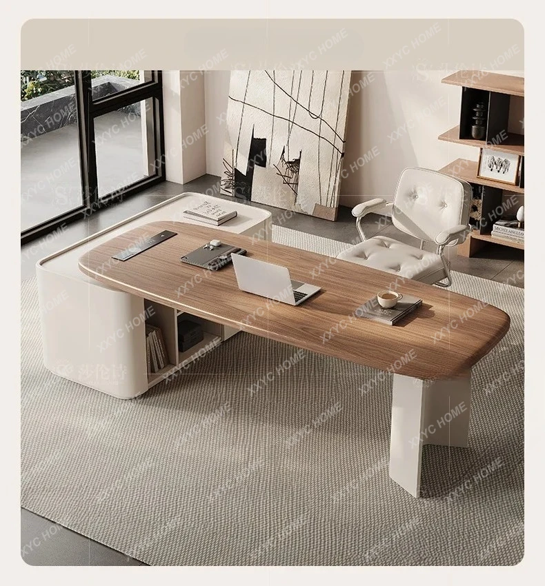

solid wood cream style desk high-end medical beauty consultation table modern simple computer desk designer table