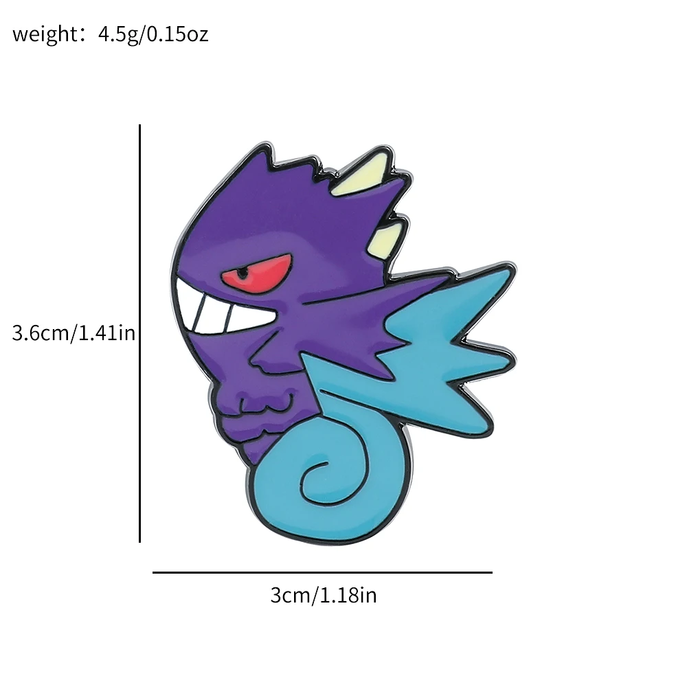 Cute Toys Enamel Brooch Cartoon Creative Anime Figures Gengar Kawaii Metal Badge Fashion Jewelry Accessories Women Lapel Pins