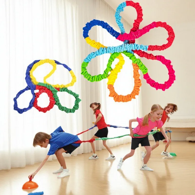 Jouets de sport et de divertissement de construction d'équipe en plein air, boucles de corde élastique interactive, corde sensorielle pour enfants, entraînement de force