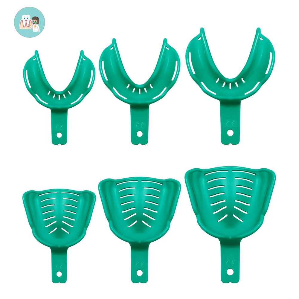 Dental thermoplastic full denture initial impression tray 2.0, 6 pieces/box, large medium and small size (upper + lower)