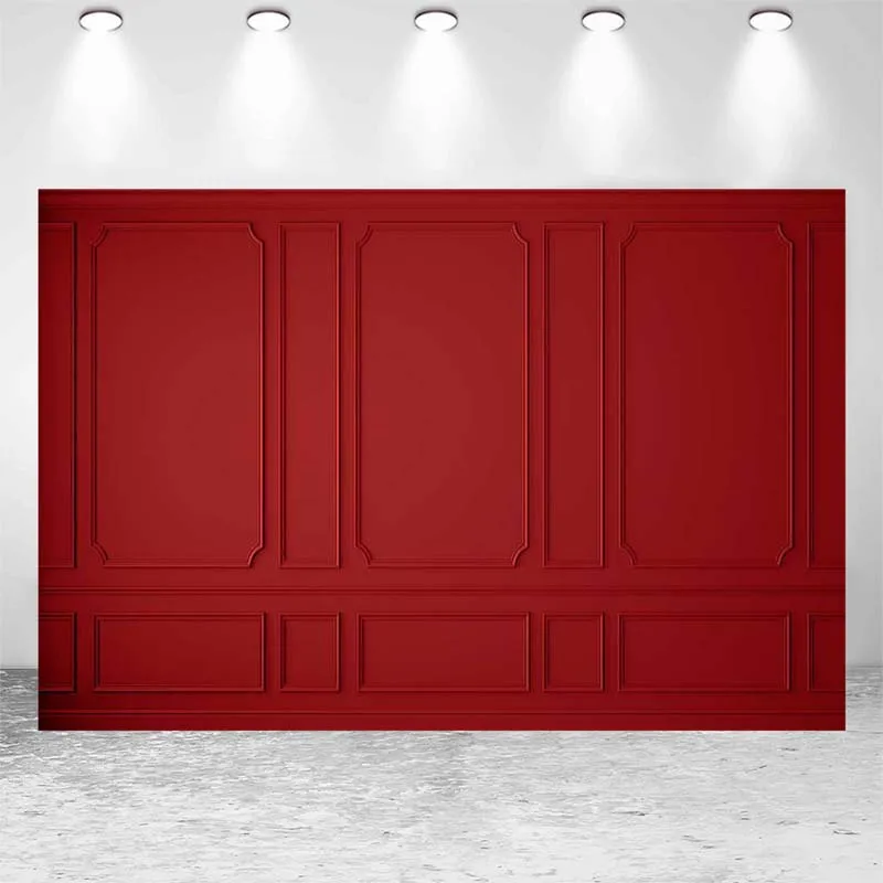 Mocsicka Photography Background Red Wall Indoor KidsParty Family Portrait backdrop Maternity Photoshoot Wedding Photo Studio
