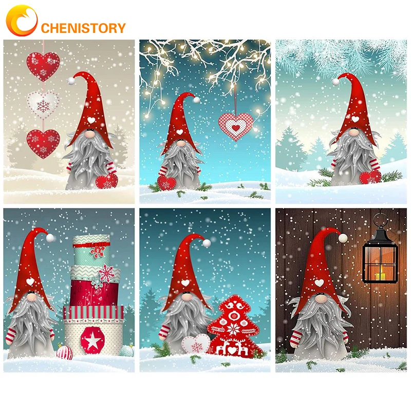 

CHENISTORY Paint By Numbers Winter Landscape Acrylic Paints Art Drawing On Canvas Gift Diy Pictures By Numbers Christmas Kits Ho