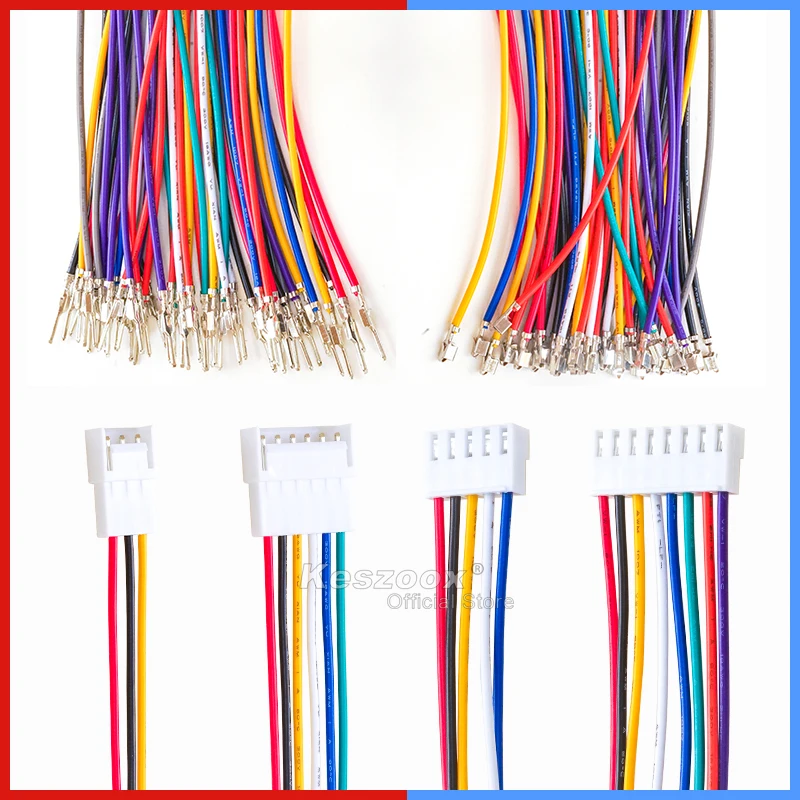 Yoeruyo JST VH 3.96 مللي متر 18AWG قبل تجعيد تمديد سلك 2-9Pin ذكر أنثى التوصيل موصل مقبس كابل تسخير 20/25/30/40/50/100 #3