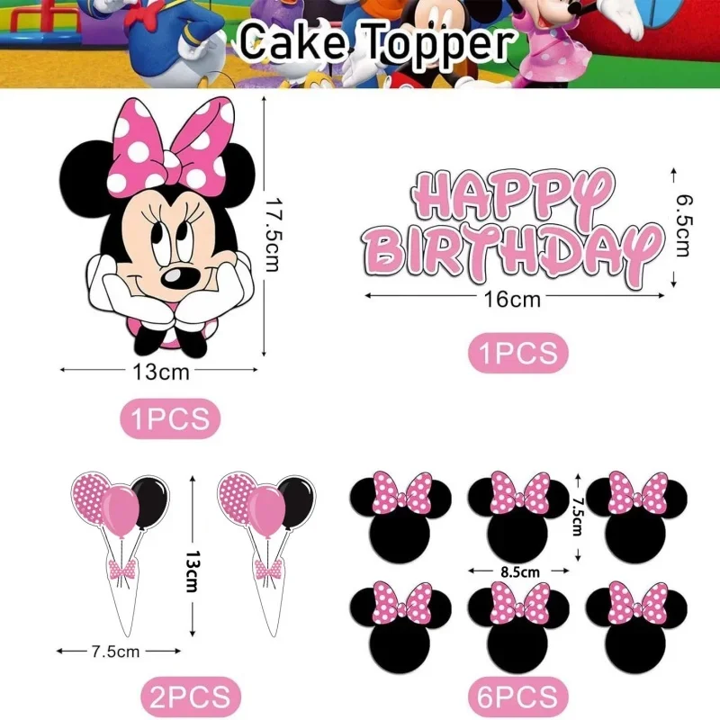 Neue Minnie Mouse Party Supplies Kuchen Topper Cupcake Topper für Baby Shower Party Geschenke Kinder alles Gute zum Geburtstag Kuchen Dekoration