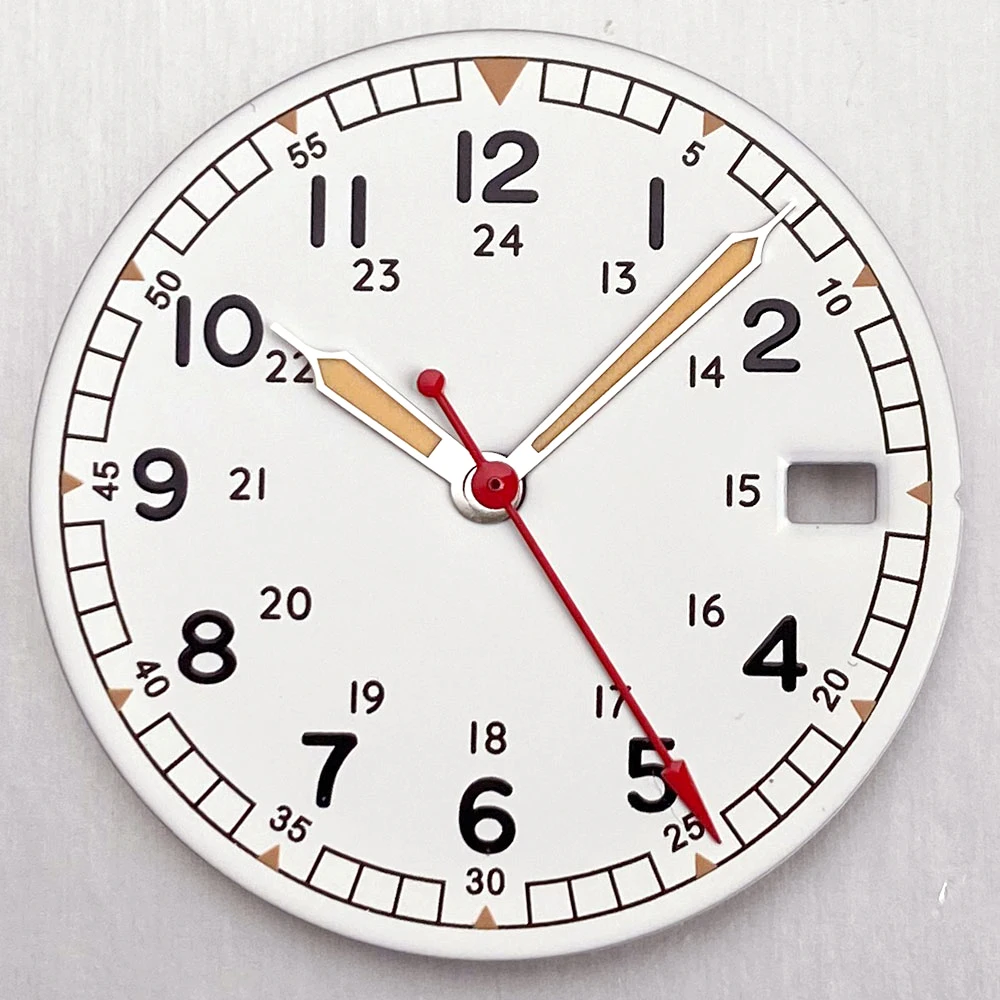 NH35A Uhr Ersatz Zifferblatt Pliot Zifferblatt für NH35 NH36 Automatische Männer Weiß Schwarz Lachs Zifferblätter Datum Fenster – Detail 3