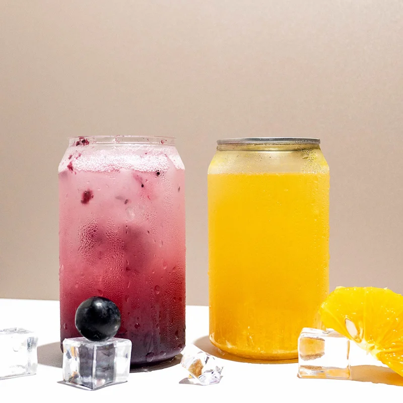 custom.LOKYO Food Grade Opens Easily Lid Custom 16 oz Plastic Bottles Cans Transparent Plastic Pet Cans