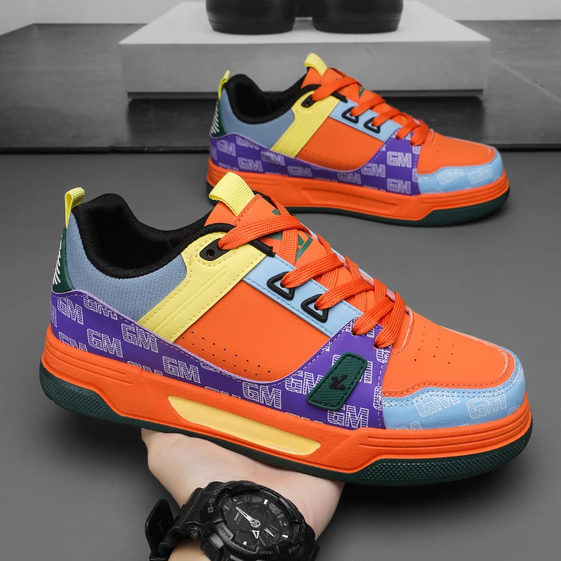 

Мужские повседневные кроссовки-кеды дизайнерские, легко сочетаемые, модные, из кожи и ткани, дышащие, на платформе, увеличивающие рост, спортивные