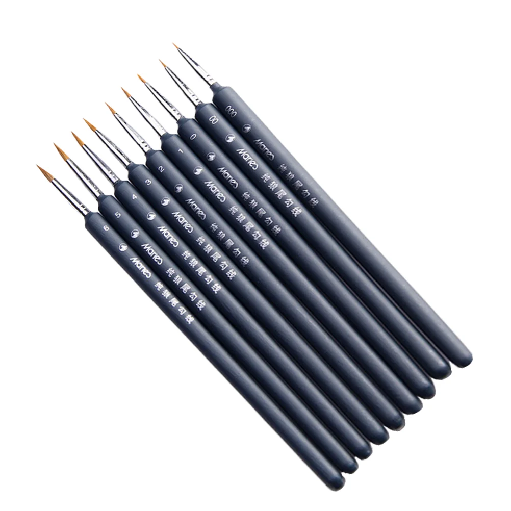 6 Pcs Hook Pen Paintbrushes for Adults Portable Detail Professional Water Color Painting Accessories Wooden Line Drawing