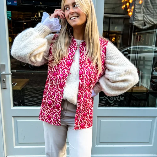 PB & ZA 2023 Otoño/Invierno nuevo estilo Vintage doble cara impreso sin mangas acolchado chaleco de algodón abrigo