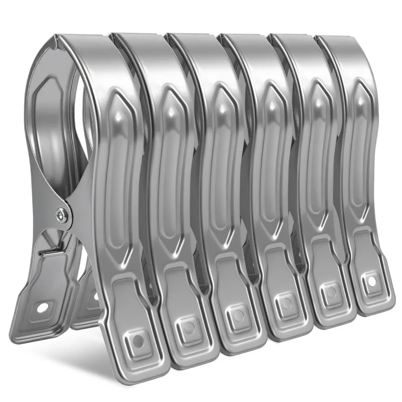 6Pcs Garden Open Clips Heavy Duty Stainless Steel Greenhouse Clamps for Netting Have Strong Grip Hold Down The Shade Cloth
