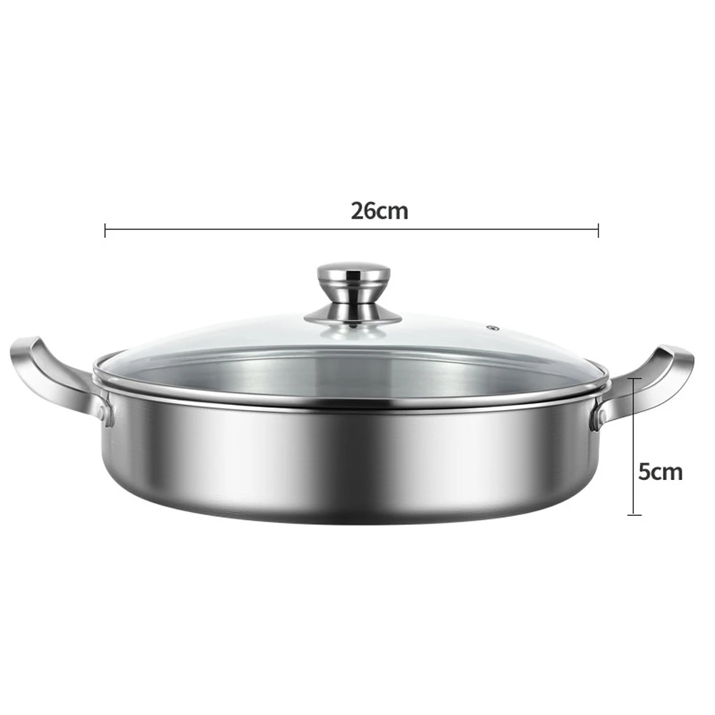 Commercial Style 316 Stainless Steel Frying Pan with Flat Base for Reliable Performance on Induction Gas and Electric Cooktops