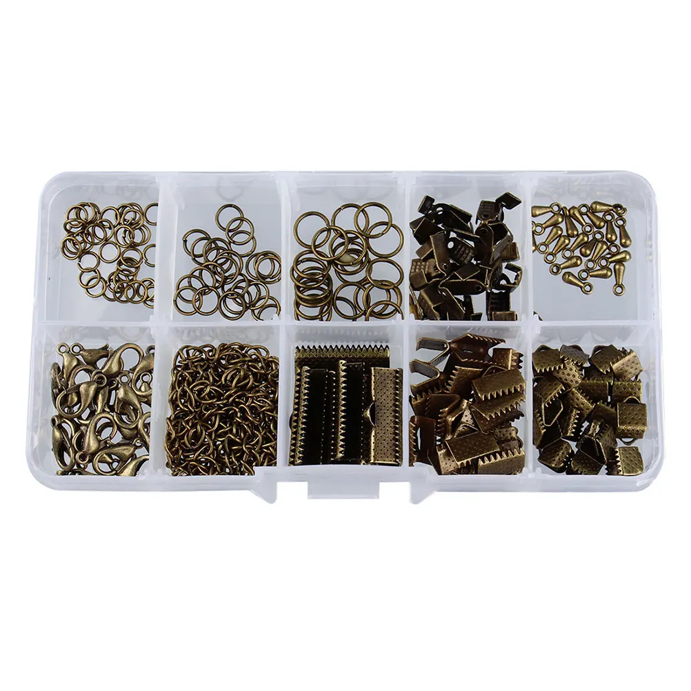 3 Boxes DIY Earring Findings Set Jewelry Material Craft Kit with Various Components for Homemade Jewelry Projects in Clear