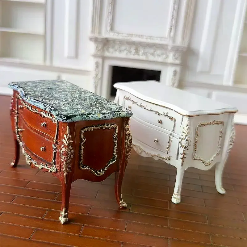 

DIY 1:12 кукольный домик, миниатюрная модель, сцена, европейский позолоченный шкаф, ящик, сундук, можно открыть, имитация мебели, ролевая игрушка