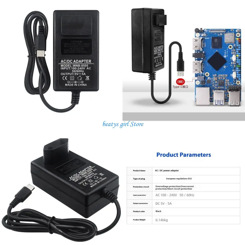 

C7AB 5V 5A USB-адаптер C для быстрой зарядки с защитой от перегрузки по току для CM5
