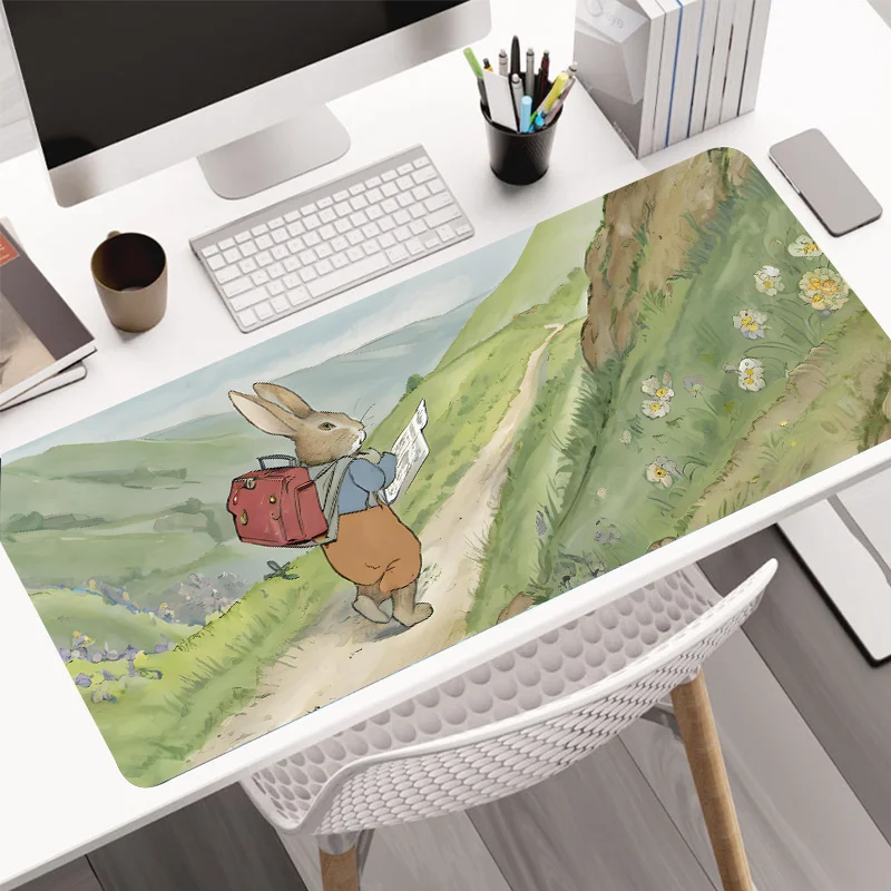 

The charming rabbit and Grass oil painting mouse pad is suitable as a computer game accessory for both office and home use