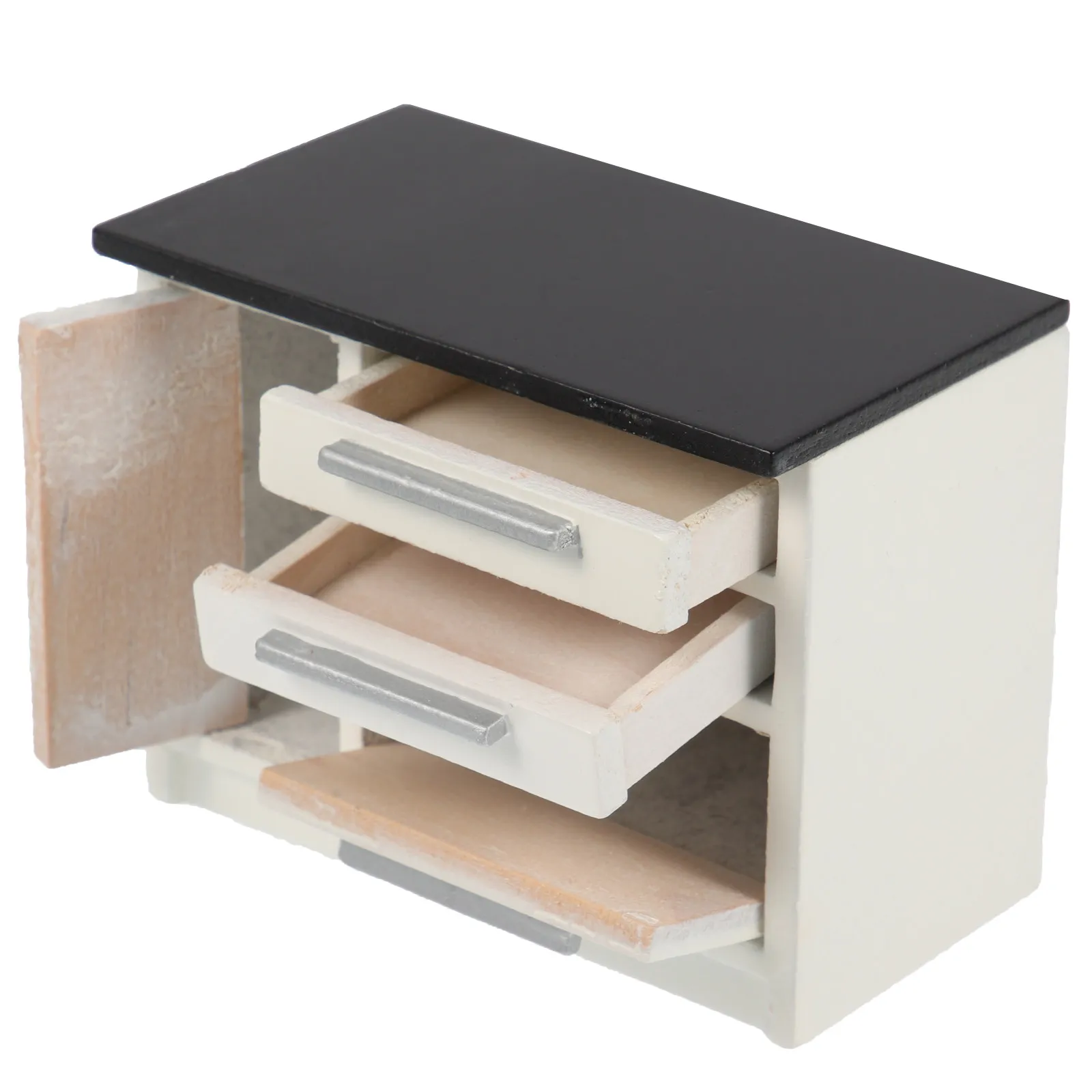 

Миниатюрный деревянный кухонный шкафчик для кукольного домика: реалистичные пропорции, изысканная работа, премиальные материалы, мини-мебель для крошечных домиков